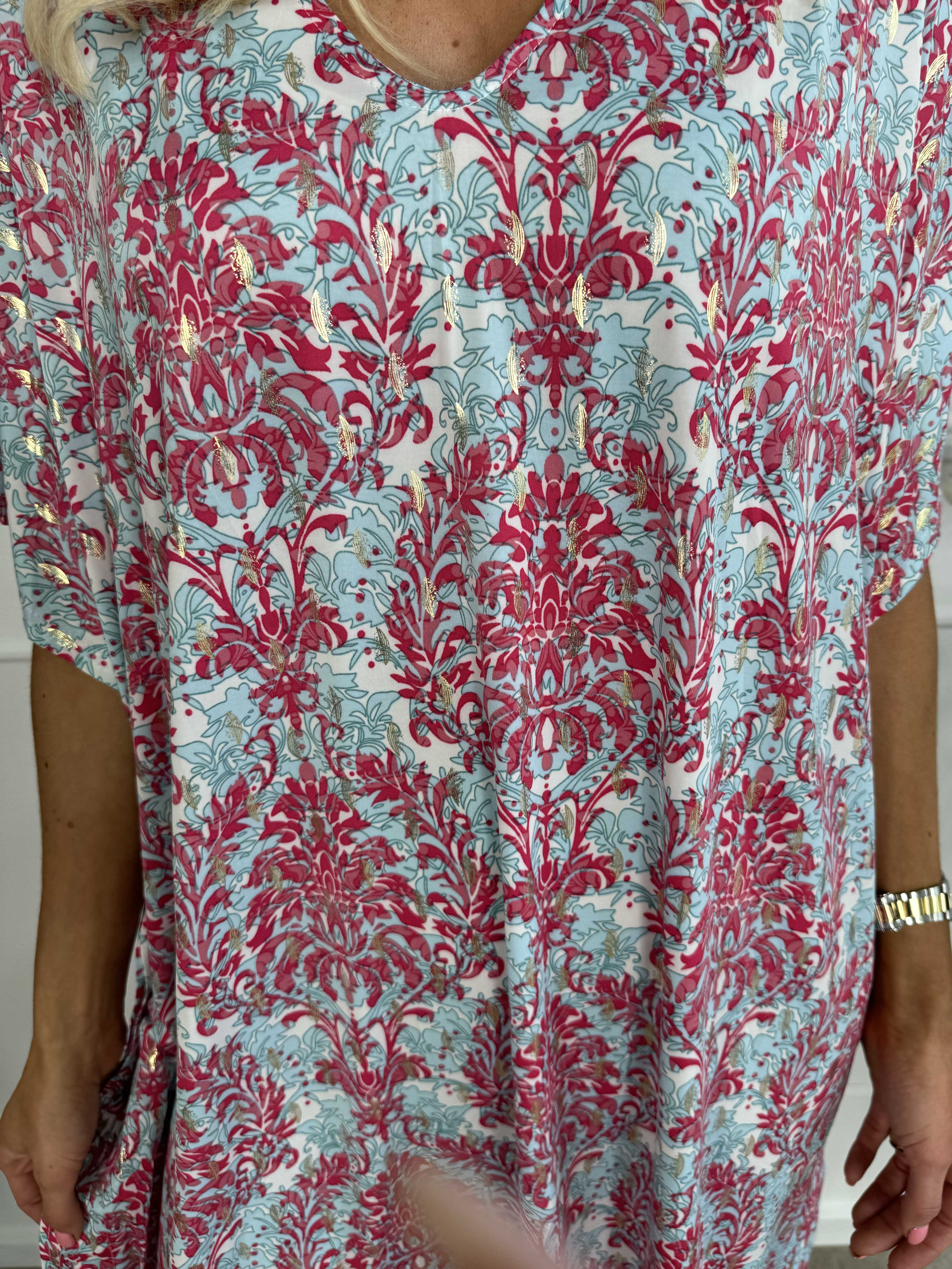 Azmina Royal - Tunikaklänning i lös passform med resår